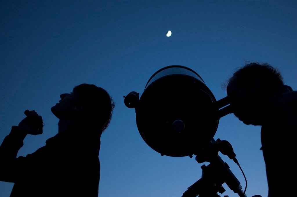 Fundadores de Tribu Estelar observando el cielo